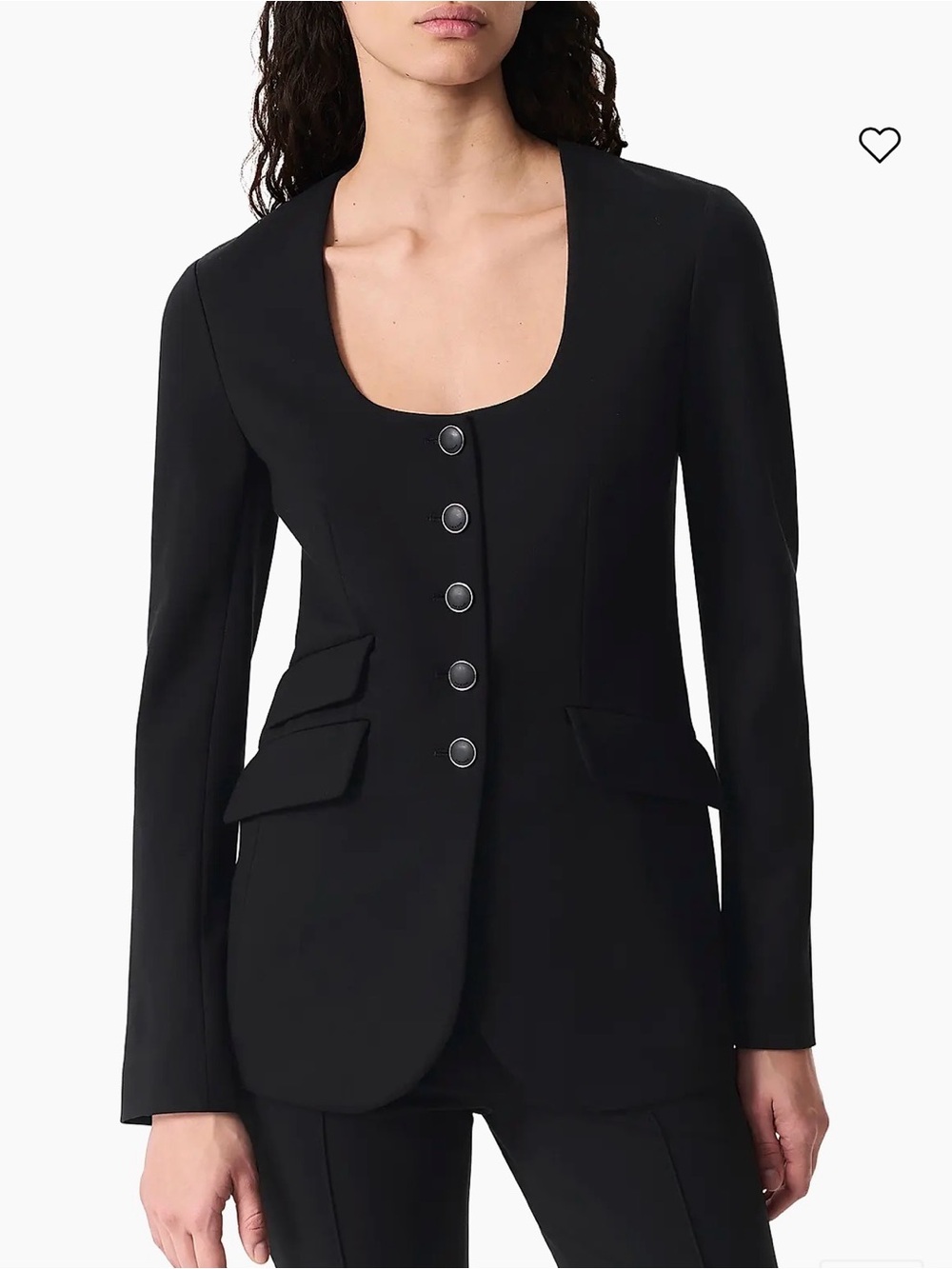 rag & bone Black Scoop-Neck Tailored Blazer